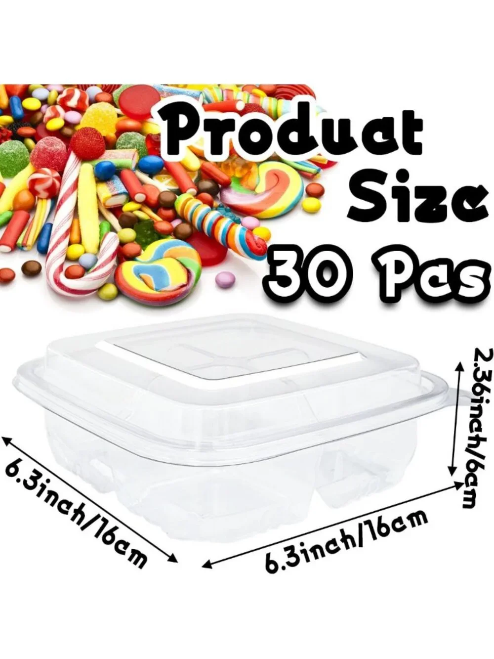 30 Pcs Bento Snack Containers | 4 Compartment Meal Prep & Food Storage Lids